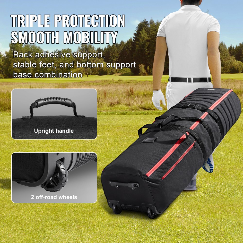 VEVOR Golf Club Travel Bag Golf Luggage Case Cover with Wheels 1000D Nylon 