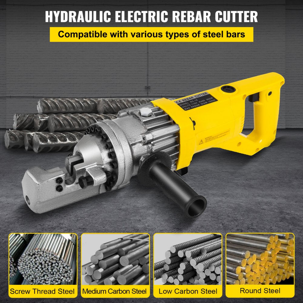 VEVOR 900W Electric Rebar Cutter 5/8" #5 Hydraulic Rebar Cutter 2.5-3.0 Seconds Cutting Speed Portable Rebar Cutter for Widely Application 