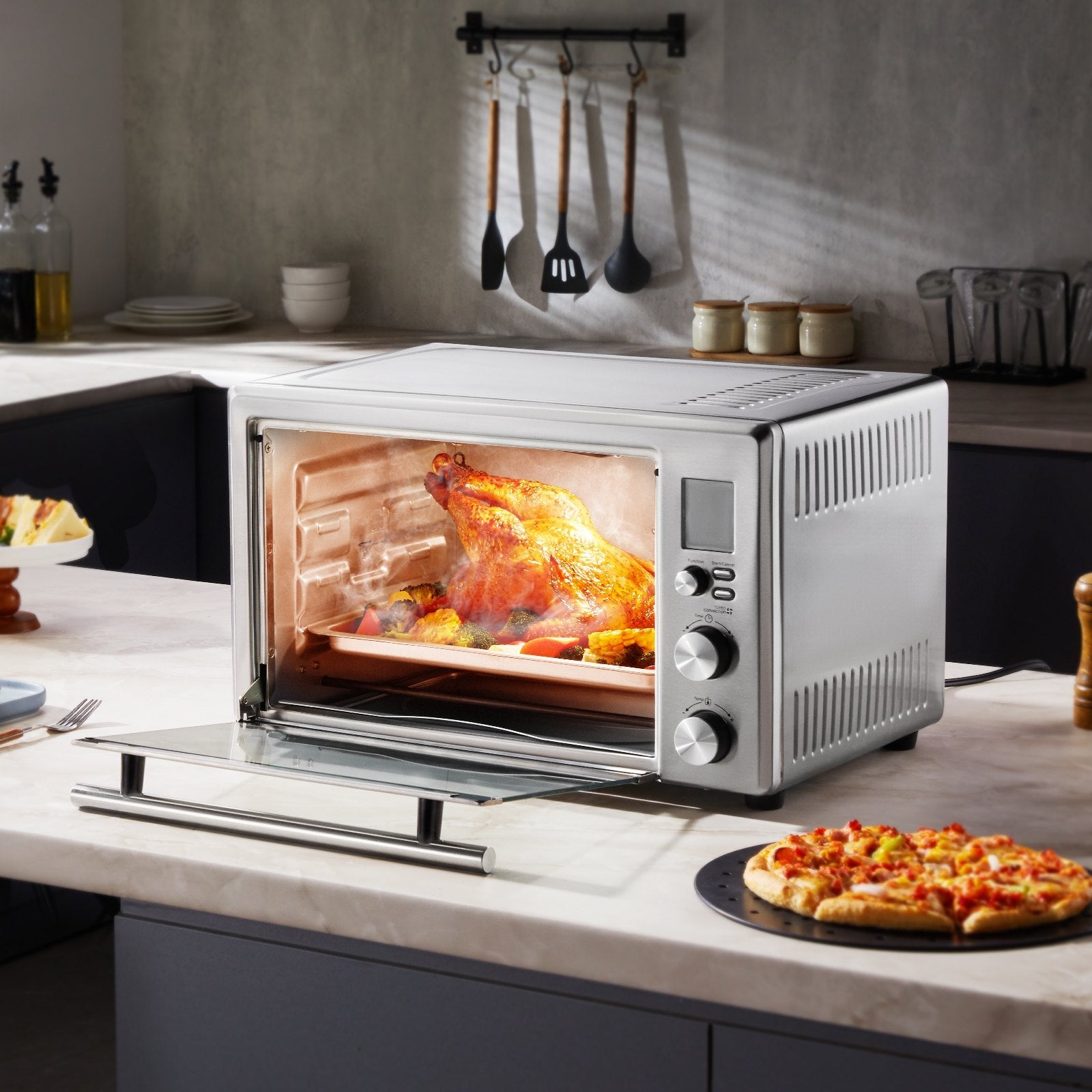 VEVOR Countertop Convection Oven 28L Toaster Baker 10-IN-1 1800W for Home Use 