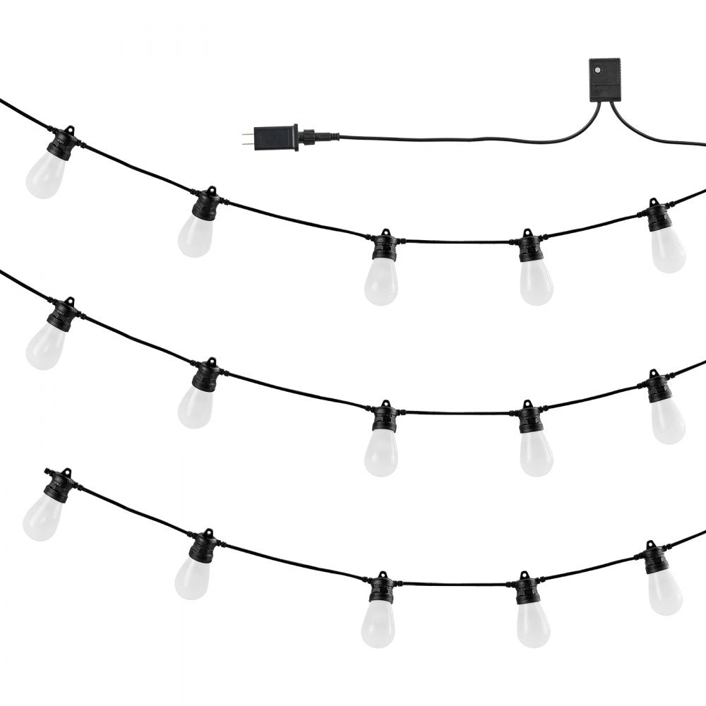 VEVOR 50FT RGB Outdoor String Lights Patio Waterproof Lights with APP Control 