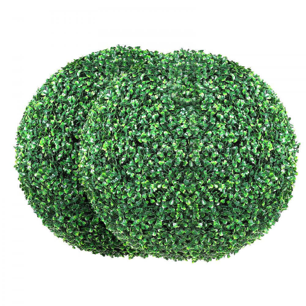 VEVOR Artificial Topiaries Boxwood Trees, 16” Tall (2 Pieces), Ball-Shape Faux Topiaries Plant, All-year Green Feaux Plant Decorative Balls for Backyard, Balcony,Garden, Wedding and Home Décor 