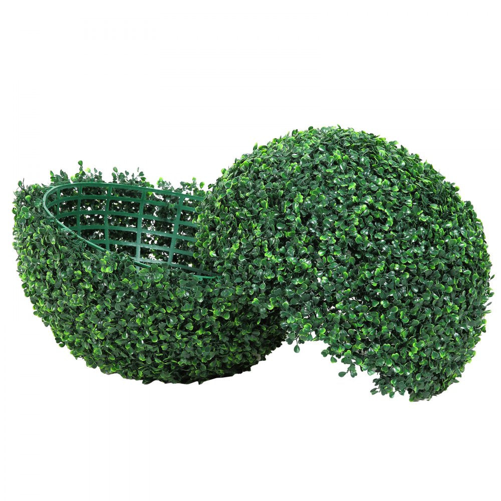 VEVOR Artificial Topiaries Boxwood Trees, 16” Tall (2 Pieces), Ball-Shape Faux Topiaries Plant, All-year Green Feaux Plant Decorative Balls for Backyard, Balcony,Garden, Wedding and Home Décor 