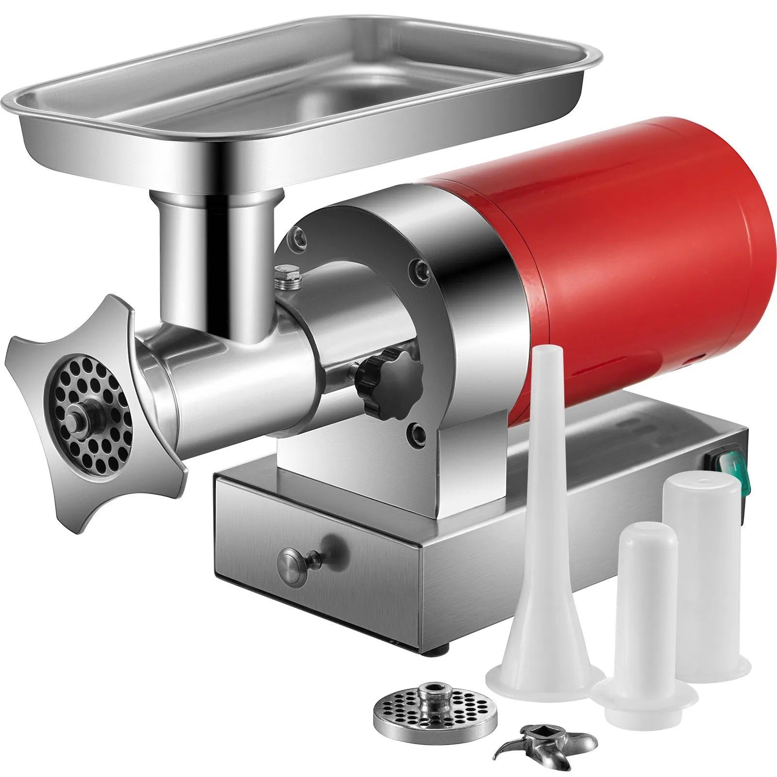 VEVOR Electric Meat Grinder, 661 Lbs/Hour 1100 W Meat Grinder Machine, 1.5 HP Electric Meat Mincer with?2?Grinding?Plates,?Sausage?Kit Set Meat Grinder Heavy Duty, Home Kitchen & Commercial Use Red