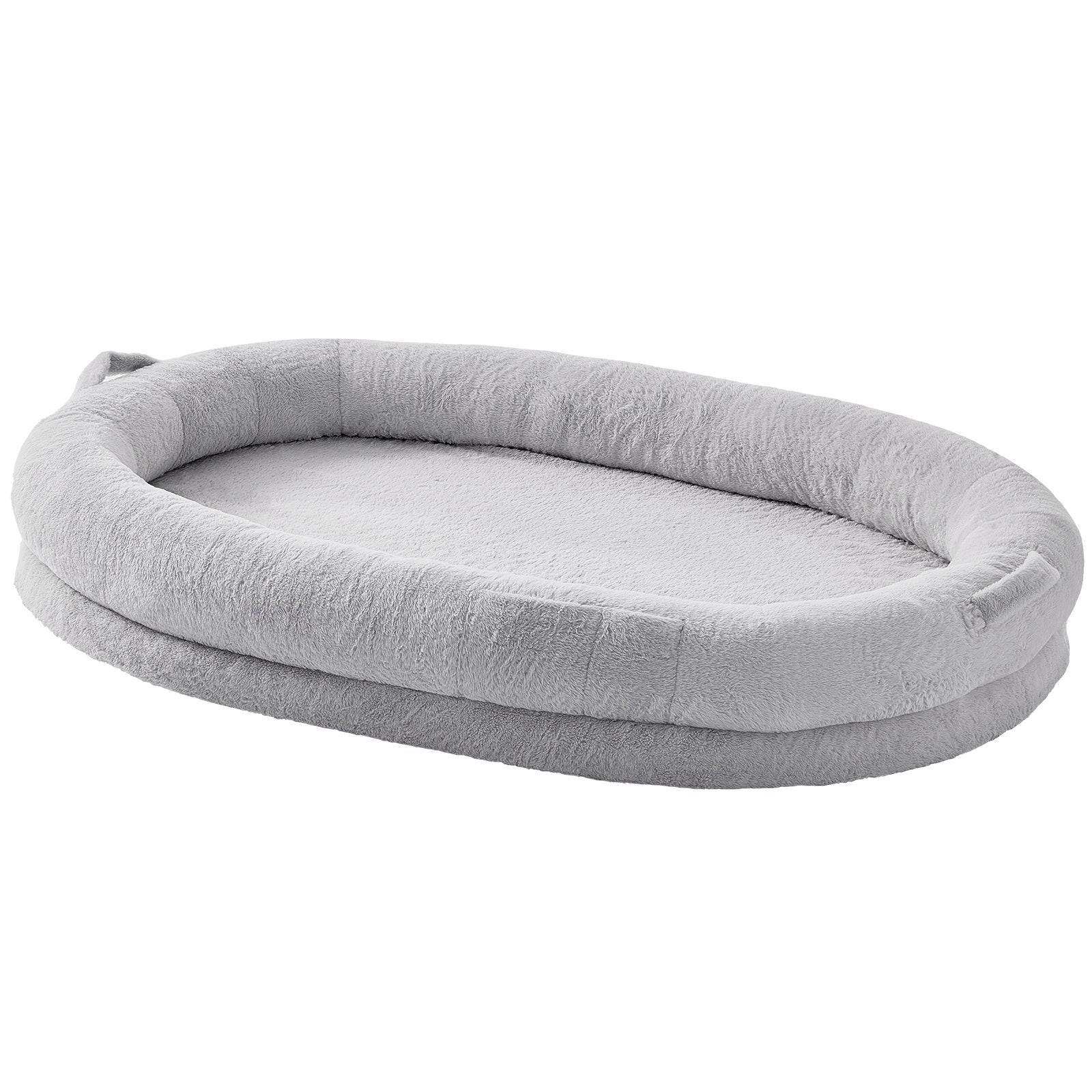 VEVOR Human Dog Bed 72x48x10in Large Human Size Dog Bed Washable Faux Rabbit Fur 