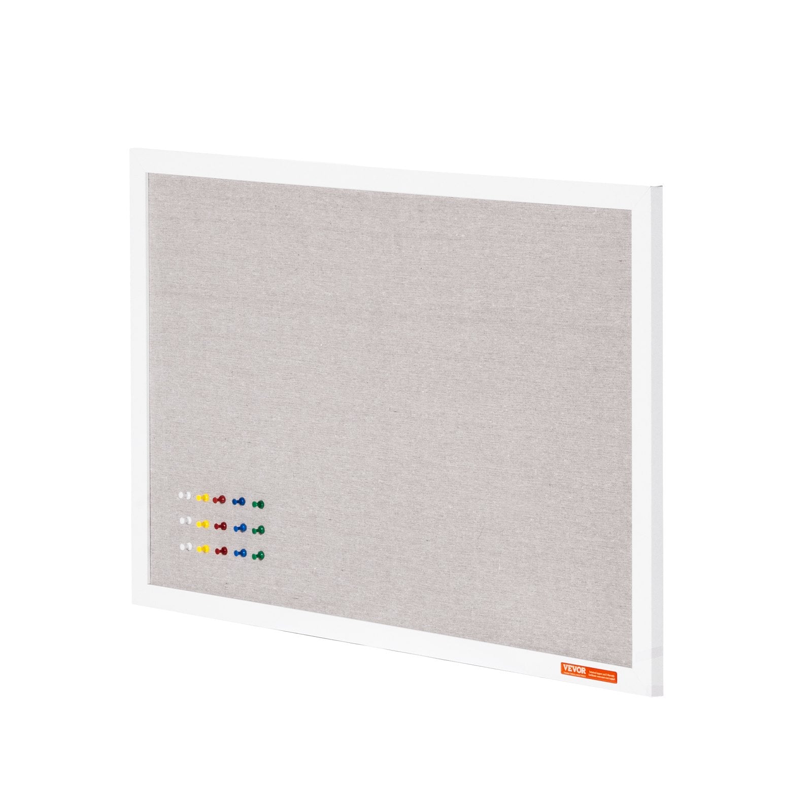 VEVOR 30"x20" White Cork Board with Linen Surface Wall-Mounted Bulletin Board 