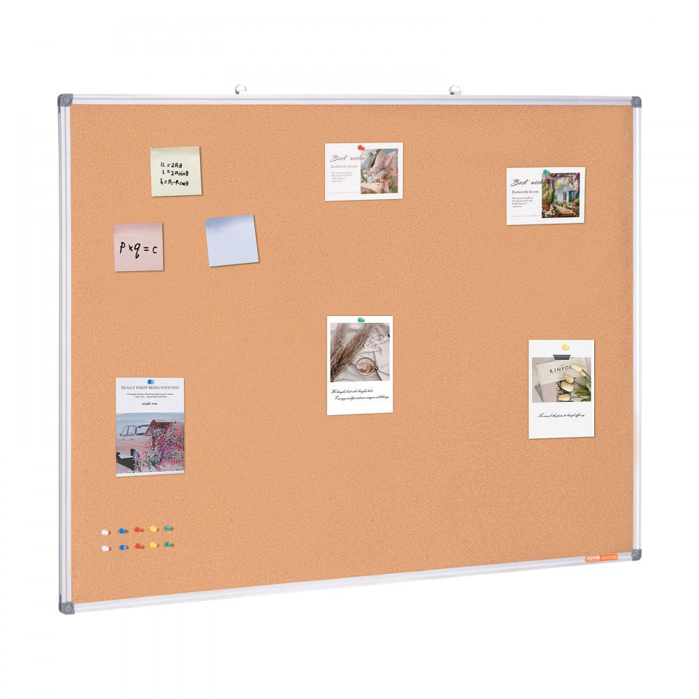 VEVOR 48"x36" Large Cork Board – Wall-Mounted Bulletin Board with Pin Board 