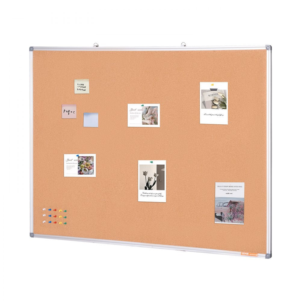 VEVOR 48"x36" Large Cork Board – Wall-Mounted Bulletin Board with Pin Board 