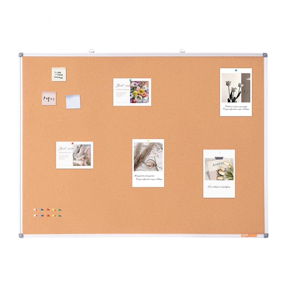 VEVOR 48"x36" Large Cork Board – Wall-Mounted Bulletin Board with Pin Board 