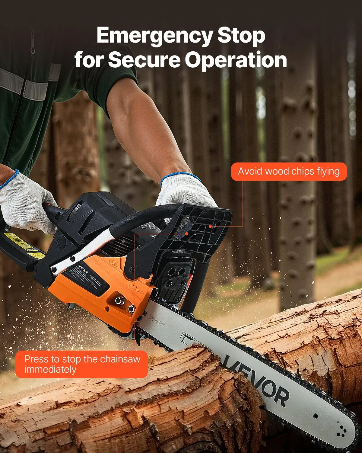 62cc Gas Chainsaw – 20-Inch 3.8 HP Gas Powered Chain Saw for Wood Cutting & Tree Trimming