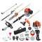 VEVOR 52CC 6-in-1 Multi-Functional Trimming Tools, Gas Hedge Trimmer, Weed Eater, String Trimmer, Brush Cutter, Edger, Pole Saw Chainsaw Pruner with Extension Pole