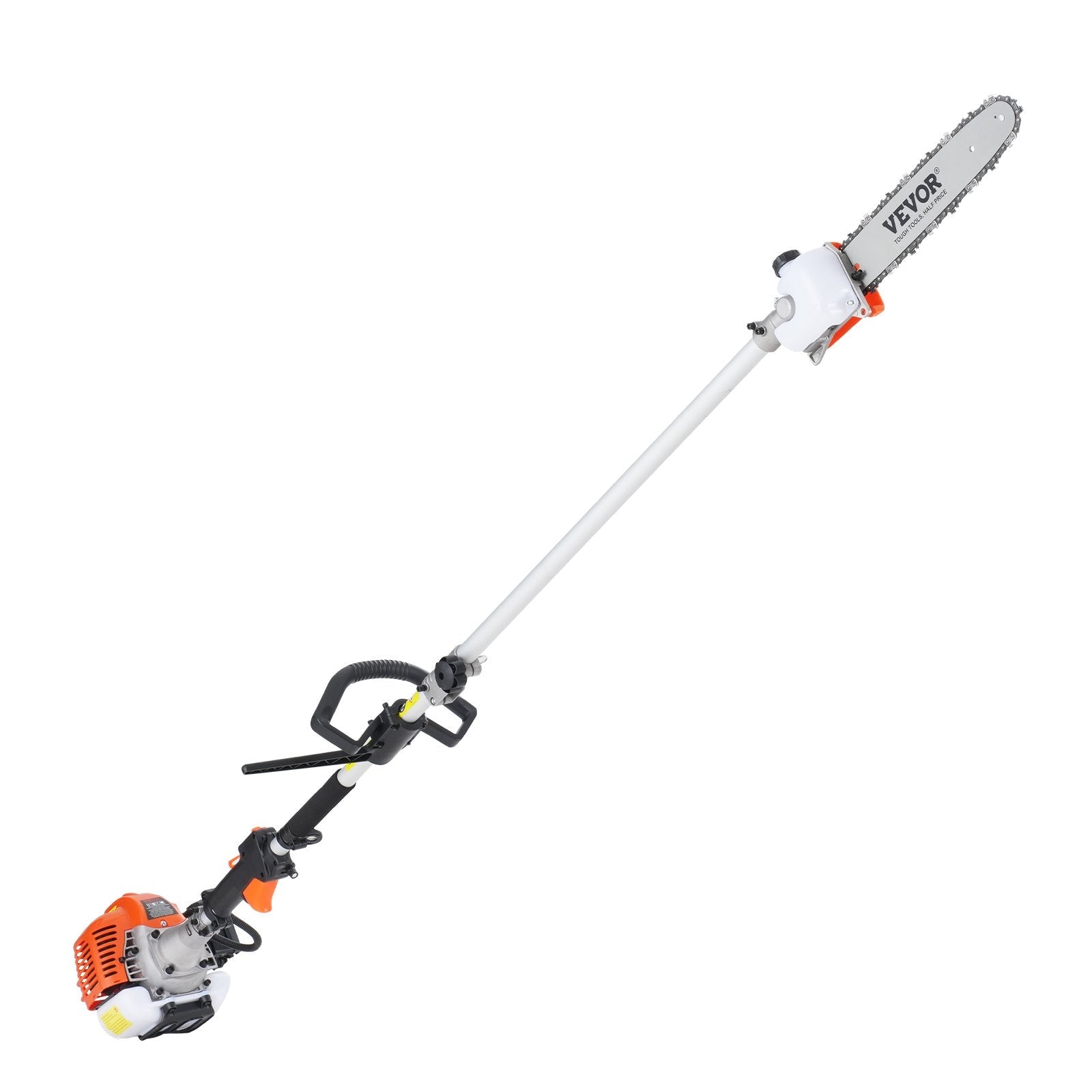 VEVOR 52CC 6-in-1 Multi-Functional Trimming Tools, Gas Hedge Trimmer, Weed Eater, String Trimmer, Brush Cutter, Edger, Pole Saw Chainsaw Pruner with Extension Pole 