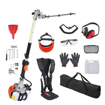 VEVOR 15.7-inch 26CC 2 Cycle Gas Hedge Trimmer, Gas Powered Pole Hedge Trimmer with Dual Sided Dual Action Blade, 270° Adjustable Trimmer Head, Suitable for Trimming Shrubs, Bushes 