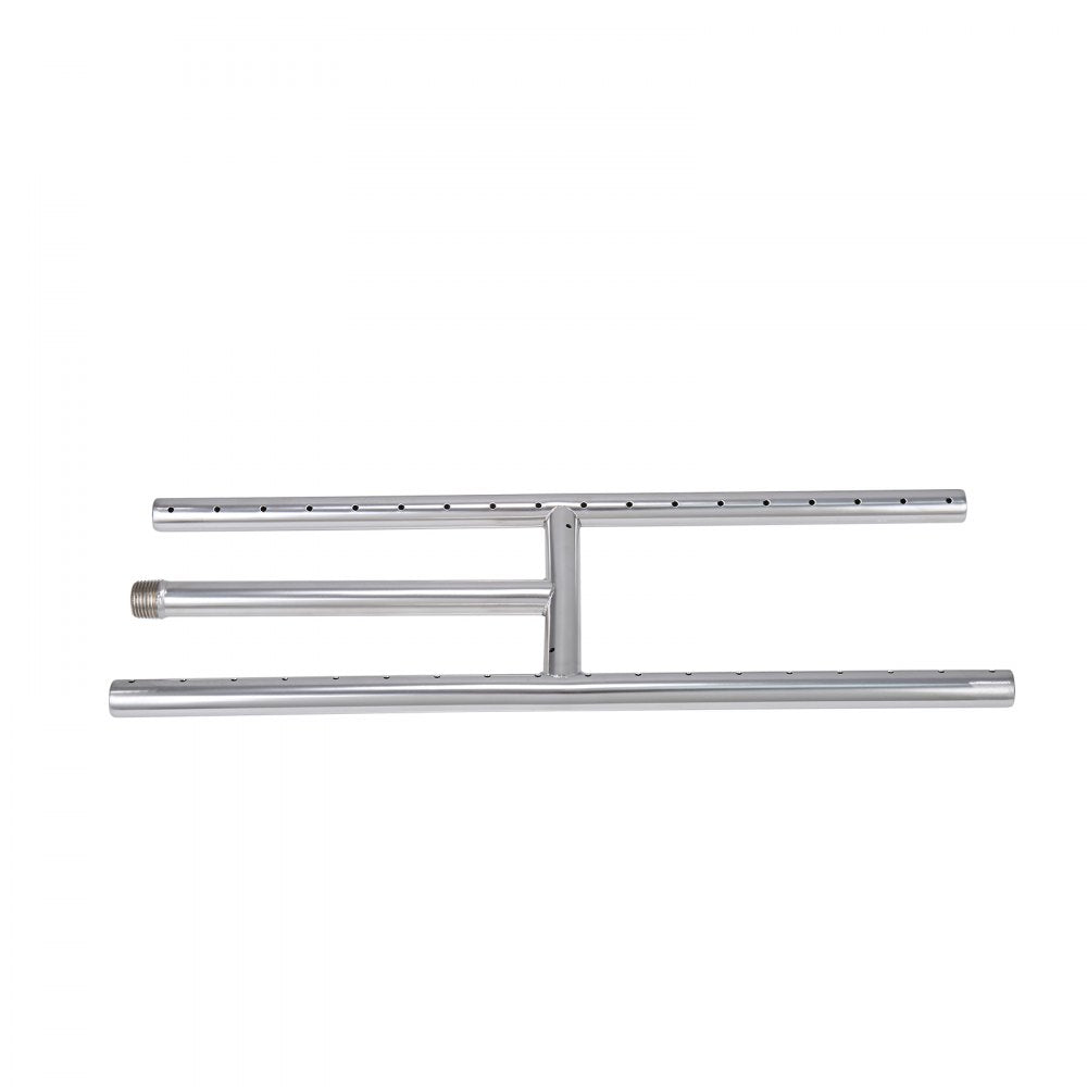 VEVOR 6 x 18 inch Drop-in Fire Pit Pan, Rectangular Stainless Steel Fire Pit Burner, Natural & Propane Gas Fire Pan H-Burner 90,000 BTU for Indoor or Outdoor Use 