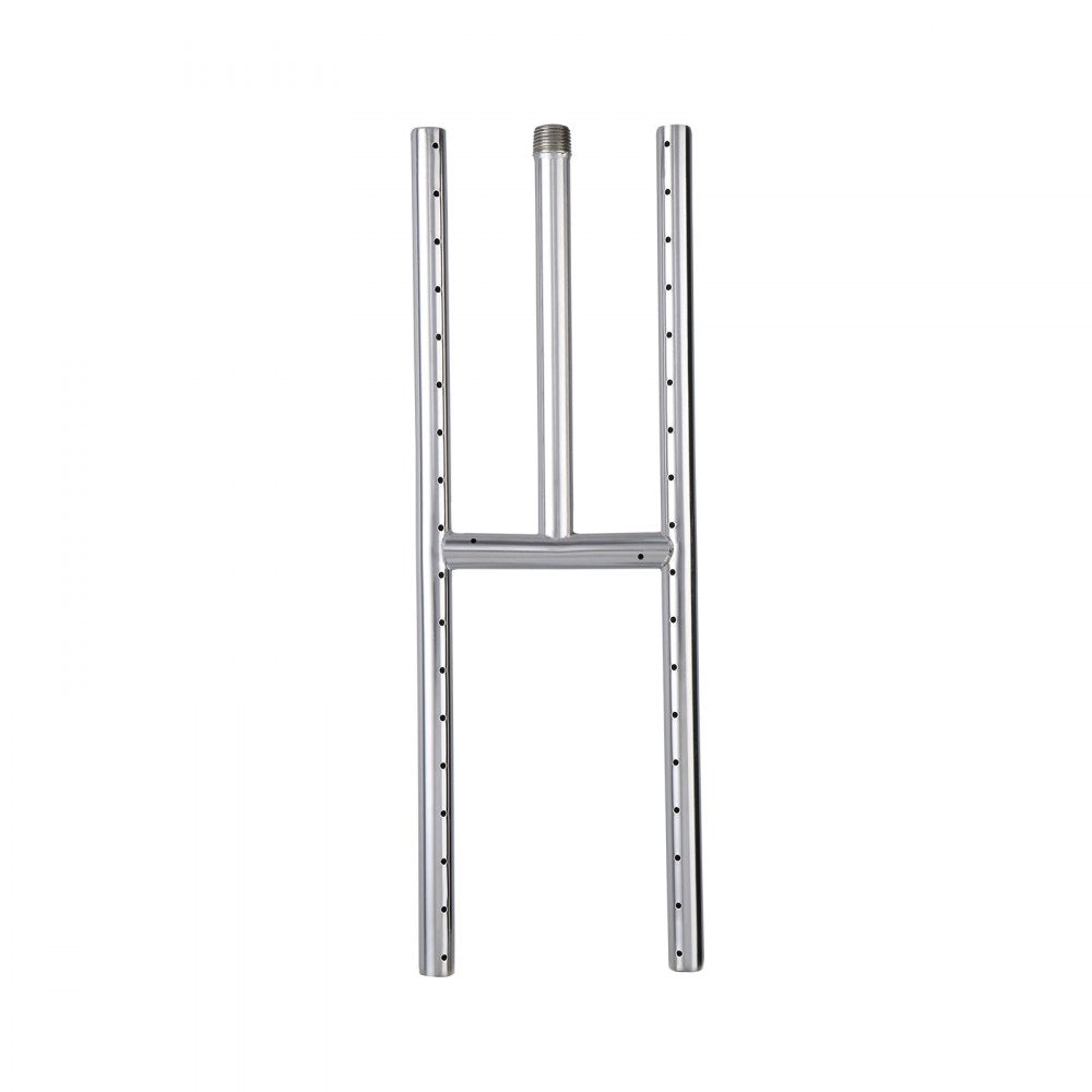 VEVOR 6 x 18 inch Drop-in Fire Pit Pan, Rectangular Stainless Steel Fire Pit Burner, Natural & Propane Gas Fire Pan H-Burner 90,000 BTU for Indoor or Outdoor Use 