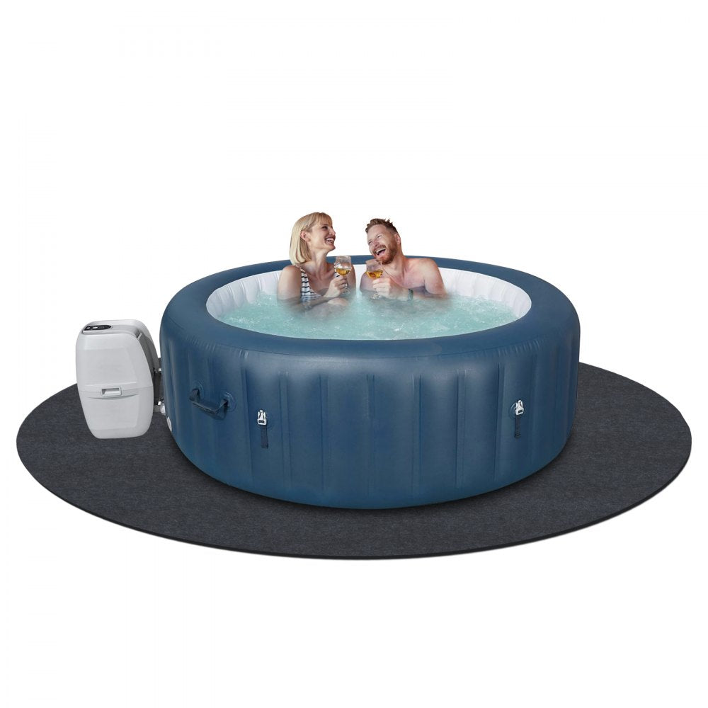 VEVOR 80 Inch Diameter Round Hot Tub Mat, Extra Large Inflatable Hot Tub Pad, Waterproof Slip-Proof Backing, Absorbent Spa Pool Ground Base Flooring Protector Mat Reusable Outdoor & Indoor 