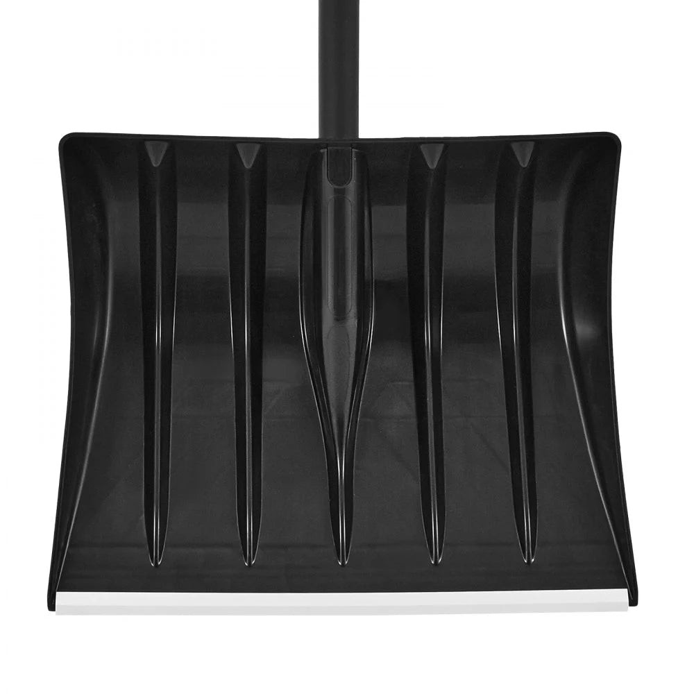 17-Inch Plastic Snow Shovel with Aluminum Blade and D-Shaped Handles