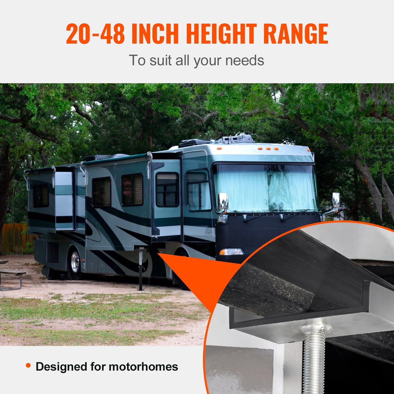VEVOR RV Slide Out Support Jacks, 5000 lbs Capacity Each Slide Out Stabilizer, Adjusts from 20"-48" Camper Slide Out Support Jacks, Heavy-duty Slideout Stabilizers for RV, Camper and Travel Trailer 