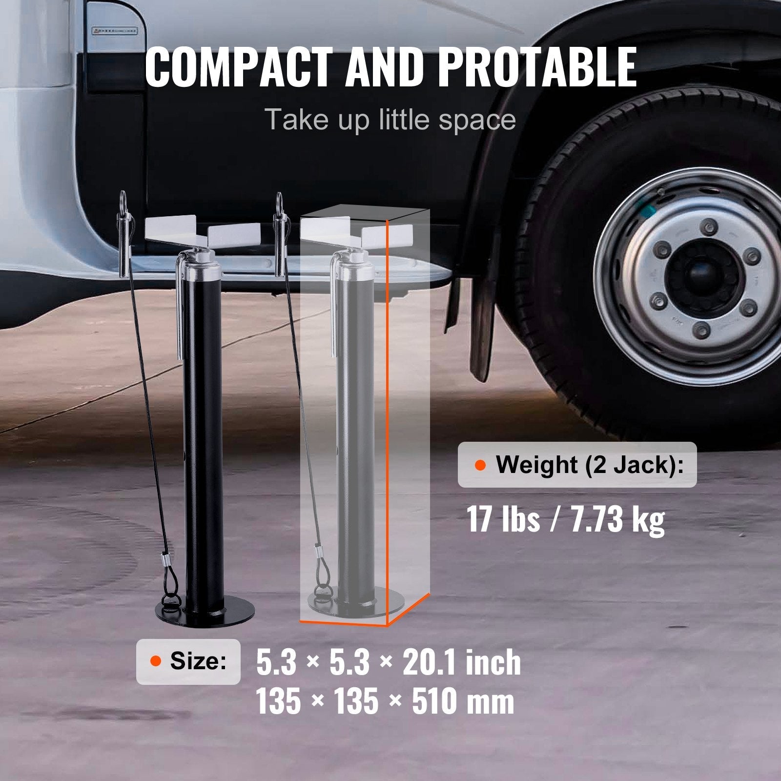VEVOR RV Slide Out Support Jacks, 5000 lbs Capacity Each Slide Out Stabilizer, Adjusts from 20"-48" Camper Slide Out Support Jacks, Heavy-duty Slideout Stabilizers for RV, Camper and Travel Trailer 