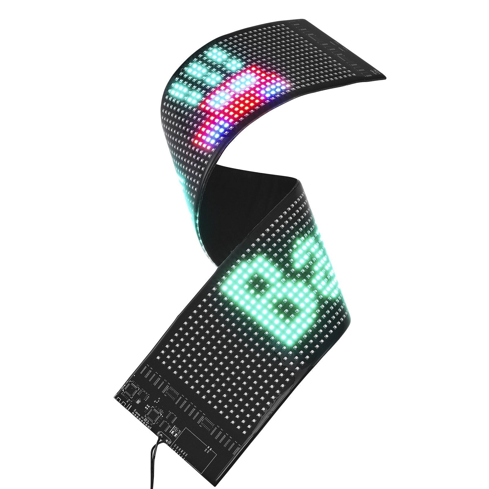 VEVOR Programmable LED Sign, P6 Full Color LED Scrolling Panel, DIY Custom Text Animation Pattern Display Board, Bluetooth APP Control Message Shop Sign for Store Business Car Advertising, 27"x5" 