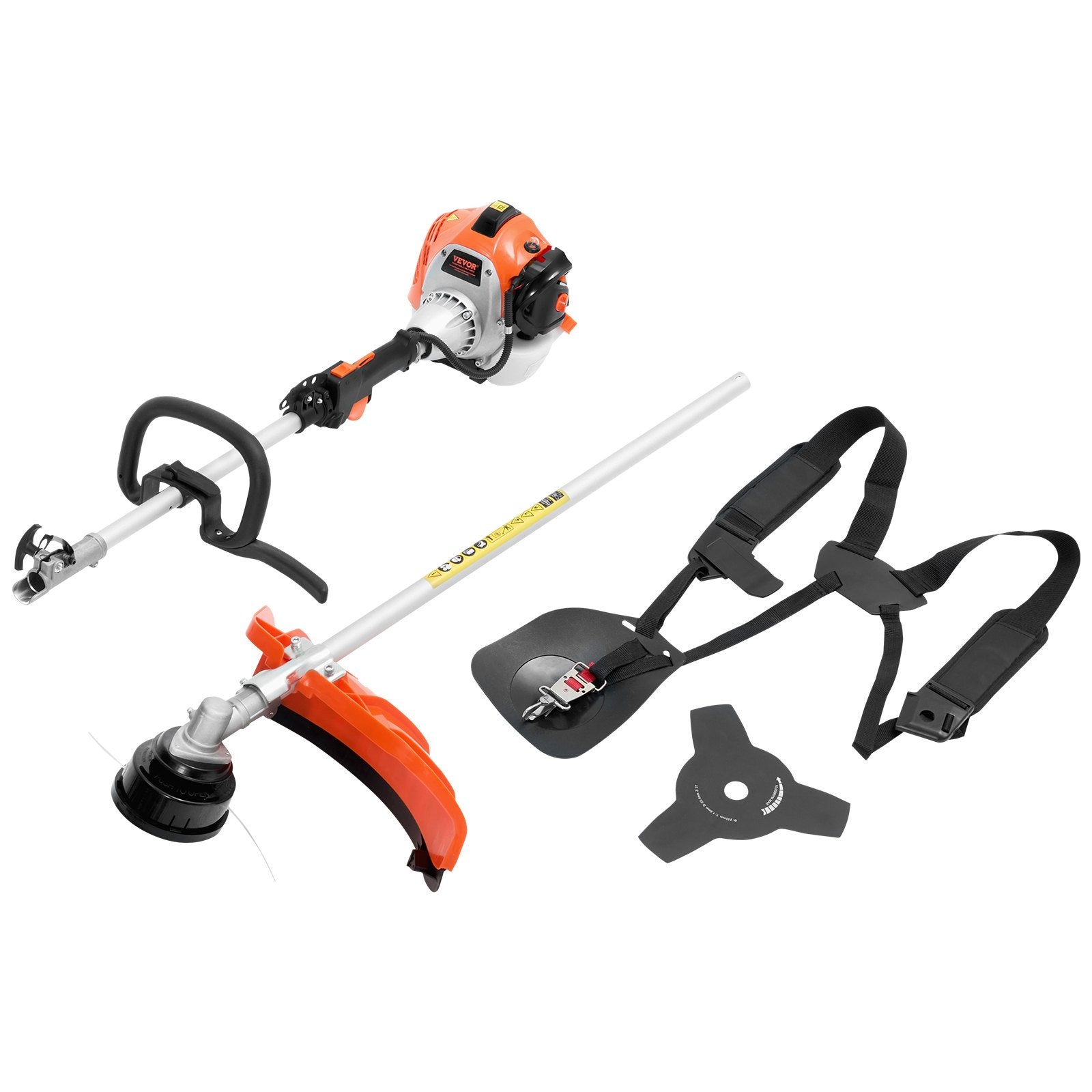 VEVOR Cordless String Trimmer 16.9" 25.2CC 2-Stroke Gas Powered Grass Trimmer 