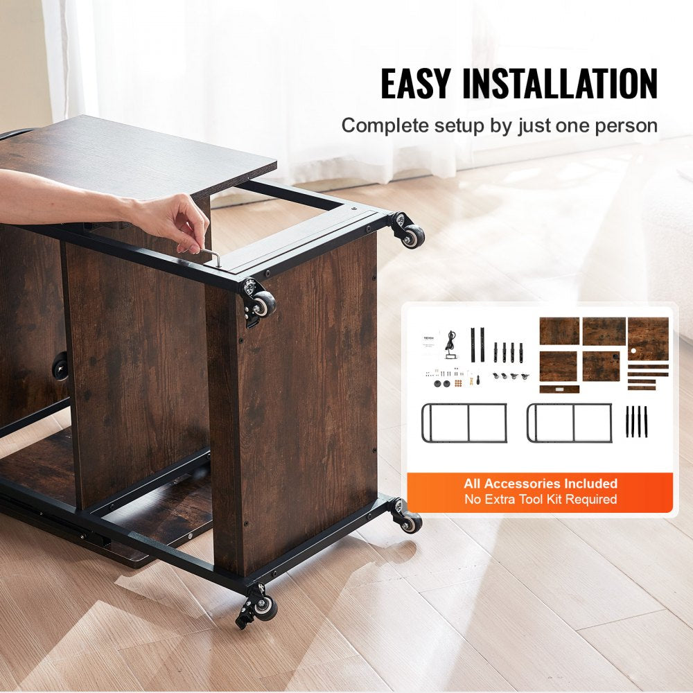 VEVOR Heat Press Table with Charging Station 3 Tier Movable Heat Press Stand 