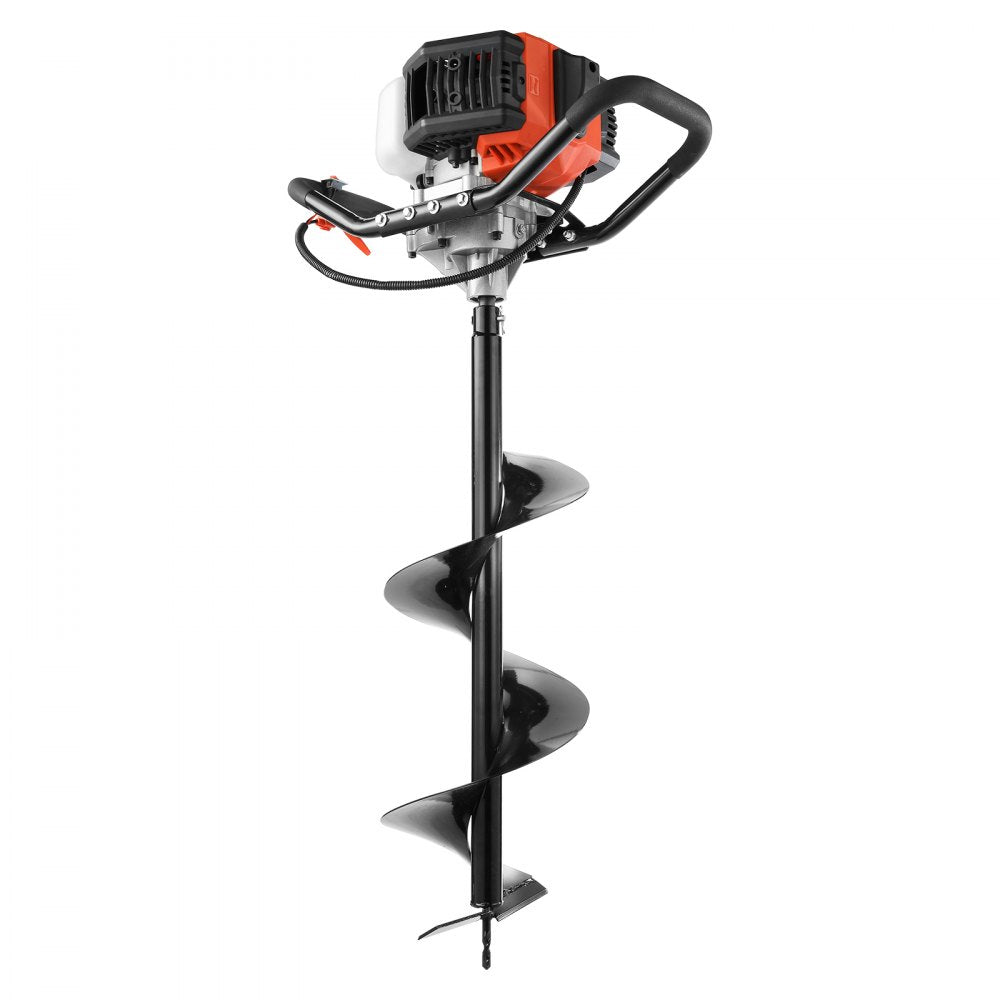 VEVOR Post Hole Digger, 52cc 1450W Auger Post Hole digger, Gas Powered Earth Digger with Two Earth Auger Drill Bit 6" & 10" and 3 Extension Rods, for Farmland, Garden and Plant, EPA certification 