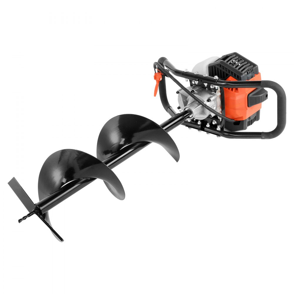 VEVOR Post Hole Digger, 52cc 1450W Auger Post Hole digger, Gas Powered Earth Digger with Two Earth Auger Drill Bit 6" & 10" and 3 Extension Rods, for Farmland, Garden and Plant, EPA certification 
