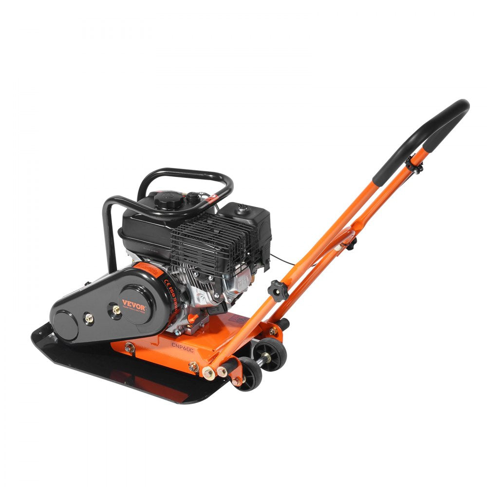 VEVOR Plate Compactor, 6.5 HP 196CC Gas Engine 5,600 VPM, 4,200 lbs Force Vibratory Compaction Tamper with 22.1 x 15.9 in Plate for Walkways, Patios, Asphalts, Paver Landscaping, EPA & CARB Compliant 