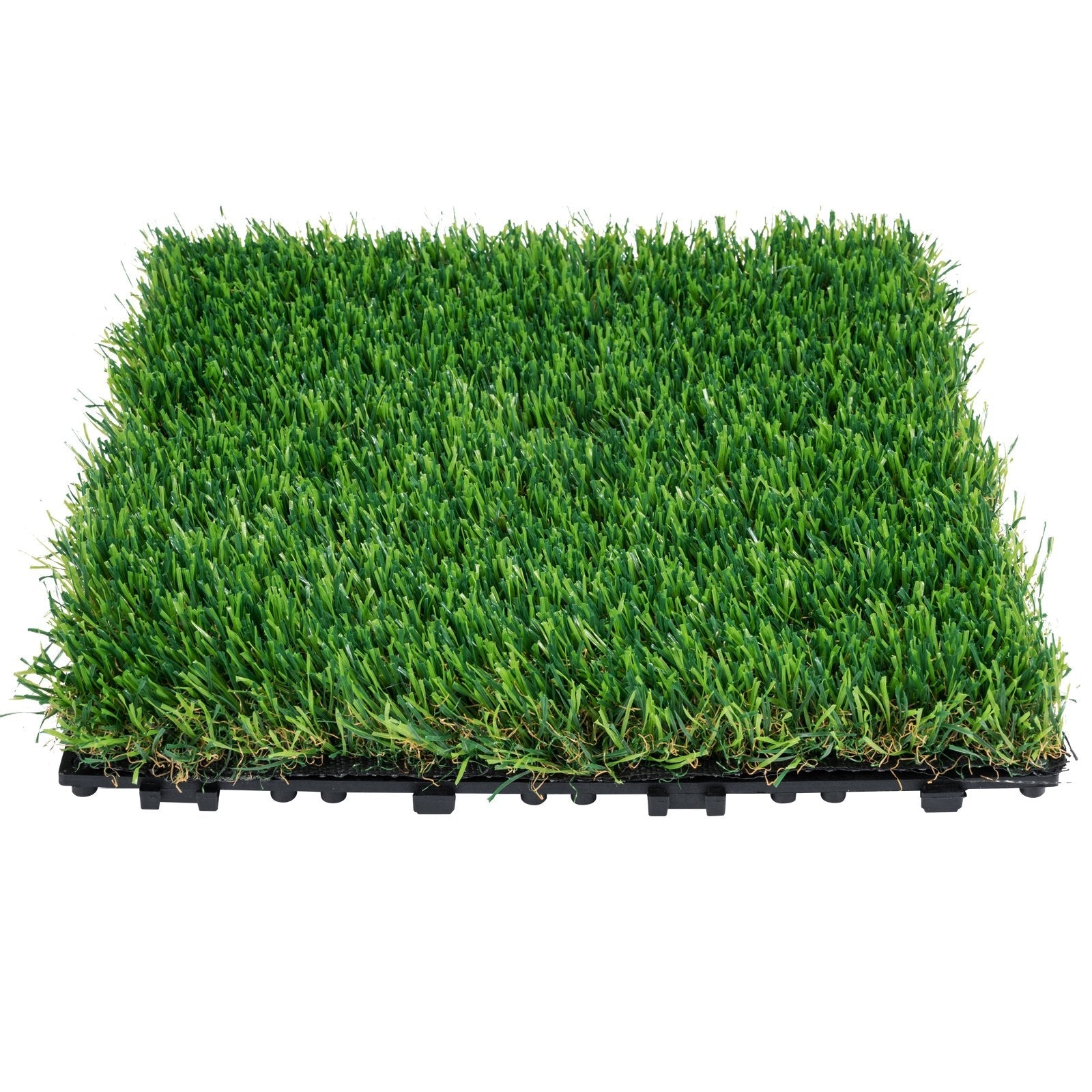 VEVOR Artifical Grass Tiles Interlocking Turf Deck Set, 9 Pack - 12"x12", Synthetic Fake Grass Self-draining Mat Flooring Decor Pad, Perfect For Multi-Purpose Indoor Outdoor Entryway Scraper Dog Mats 