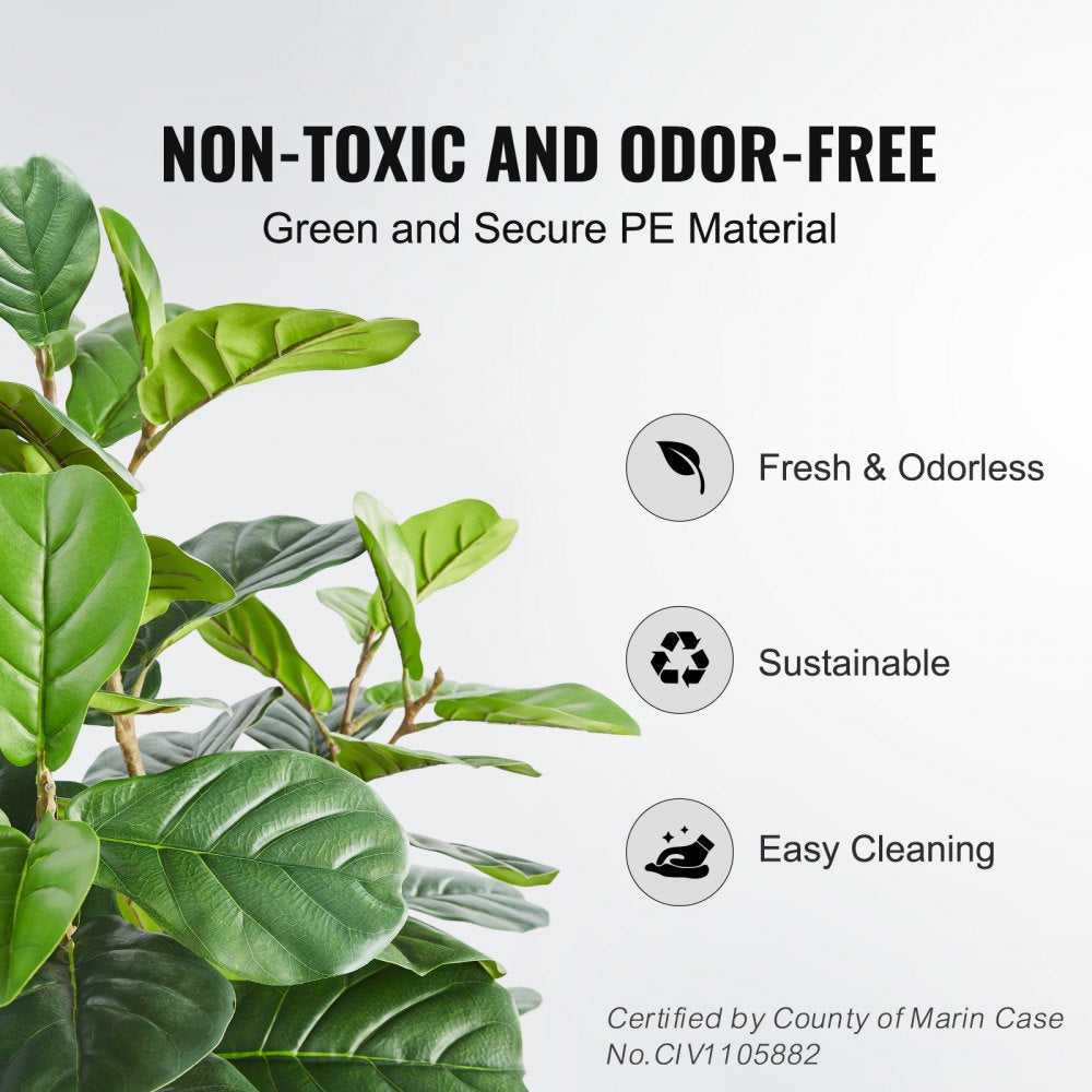 VEVOR Artificial Tulip Tree, 4 FT Tall Faux Plant, Secure PE Material & Anti-Tip Tilt Protection Low-Maintenance Plant, Lifelike Green Fake Potted Tree for Home Office Warehouse Decor Indoor Outdoor 