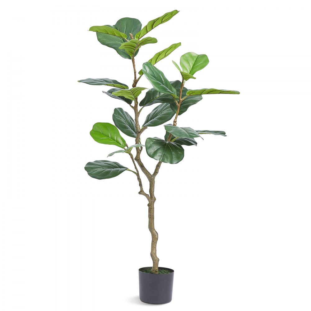 VEVOR Artificial Tulip Tree, 4 FT Tall Faux Plant, Secure PE Material & Anti-Tip Tilt Protection Low-Maintenance Plant, Lifelike Green Fake Potted Tree for Home Office Warehouse Decor Indoor Outdoor 