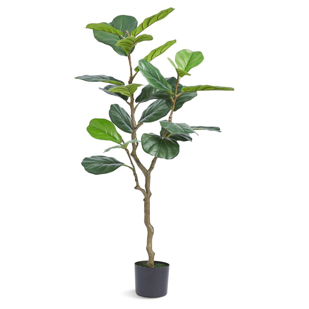 VEVOR Artificial Tulip Tree, 4 FT Tall Faux Plant, Secure PE Material & Anti-Tip Tilt Protection Low-Maintenance Plant, Lifelike Green Fake Potted Tree for Home Office Warehouse Decor Indoor Outdoor 