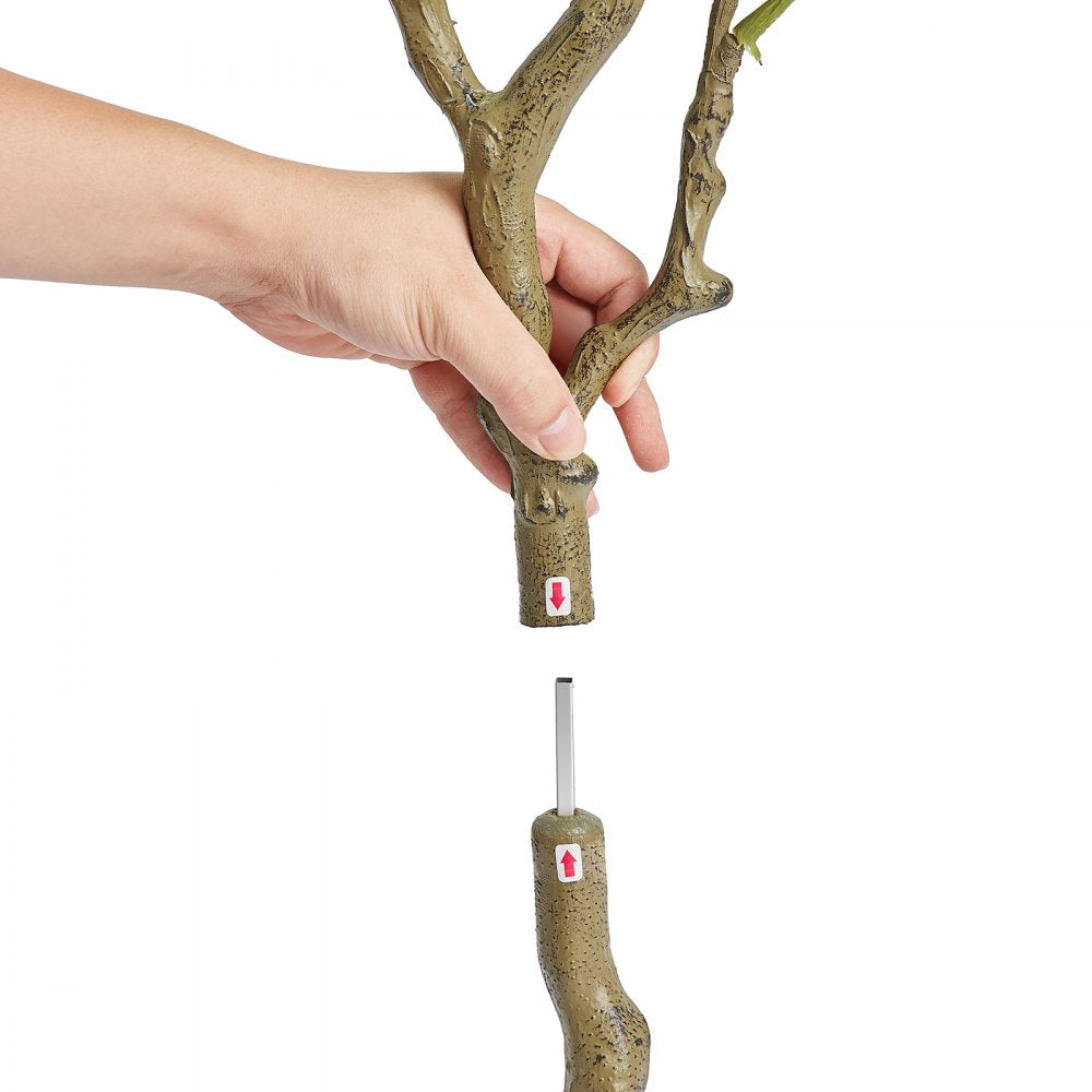 VEVOR Artificial Tulip Tree, 4 FT Tall Faux Plant, Secure PE Material & Anti-Tip Tilt Protection Low-Maintenance Plant, Lifelike Green Fake Potted Tree for Home Office Warehouse Decor Indoor Outdoor 