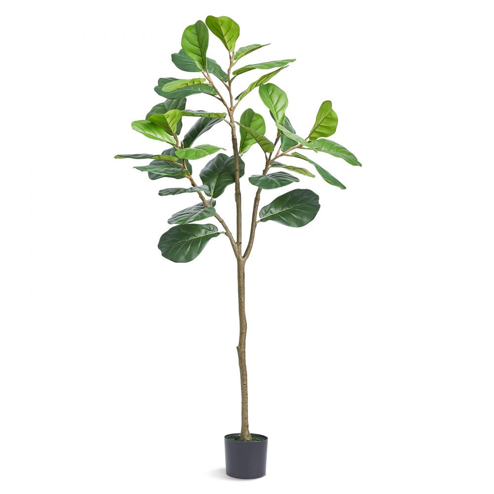 VEVOR Artificial Harp Tree, 5 FT Tall Faux Tulip Plant, PE Material & Anti-Tip Tilt Protection Low-Maintenance Plant, Lifelike Green Fake Potted Tree for Home Office Warehouse Decor Indoor Outdoor 