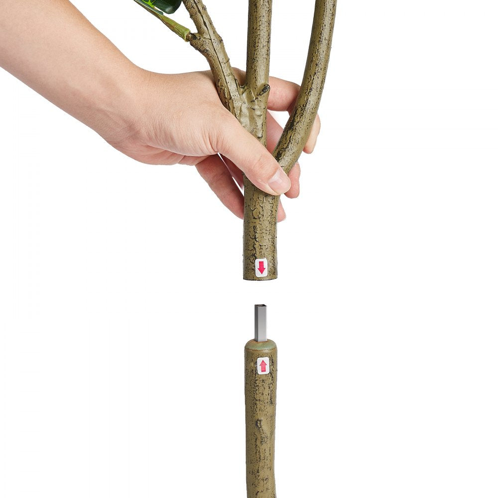 VEVOR Artificial Harp Tree, 5 FT Tall Faux Tulip Plant, PE Material & Anti-Tip Tilt Protection Low-Maintenance Plant, Lifelike Green Fake Potted Tree for Home Office Warehouse Decor Indoor Outdoor 
