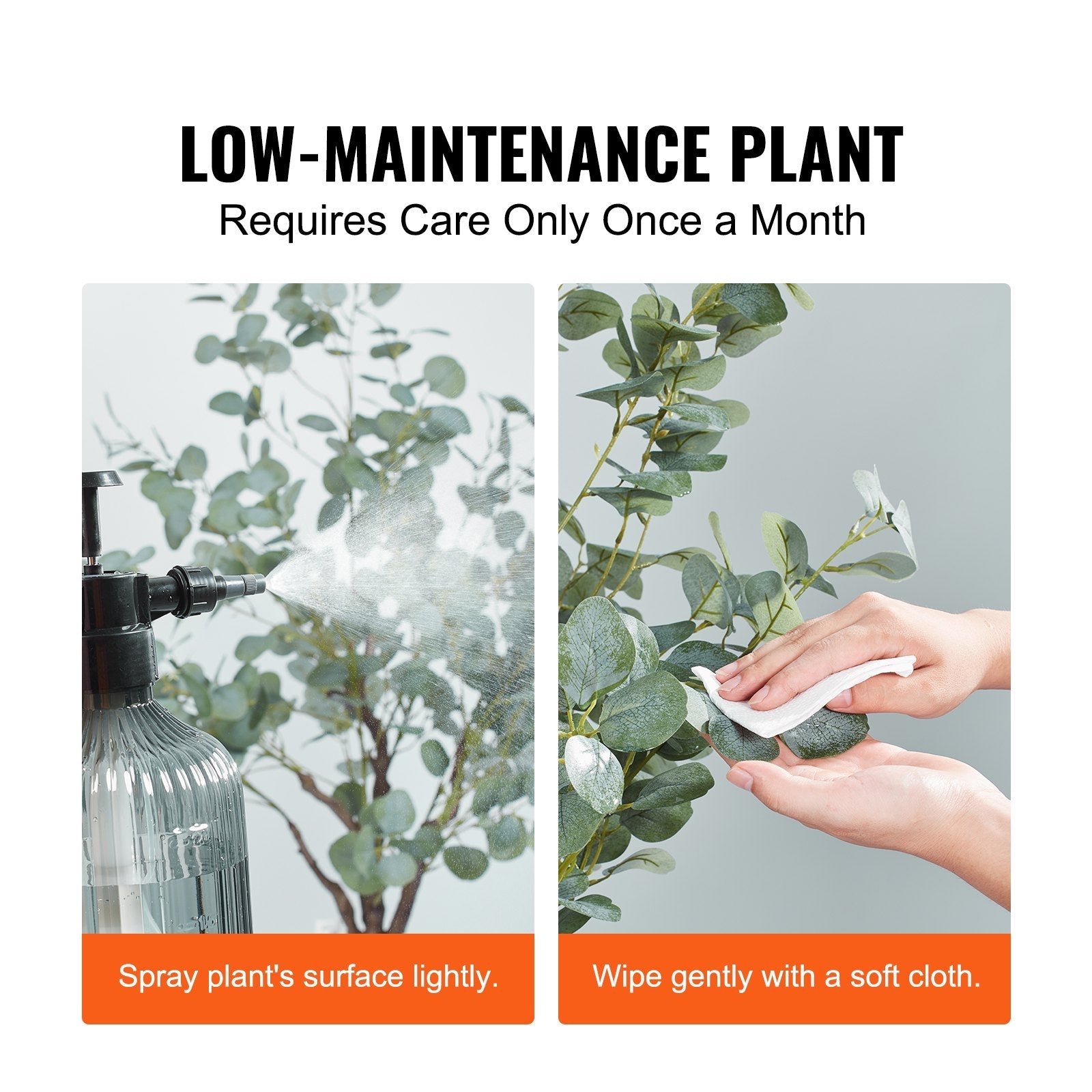 VEVOR Artificial Eucalyptus Tree, 6 FT Tall Faux Plant, Secure PE Material & Anti-Tip Tilt Protection Low-Maintenance Plant, Lifelike Green Fake Potted Tree for Home Office Decor Indoor Outdoor 