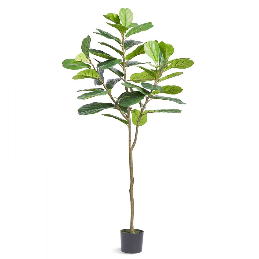 VEVOR Artificial Harp Tree, 6 FT Tall Faux Tulip Plant, PE Material & Anti-Tip Tilt Protection Low-Maintenance Plant, Lifelike Green Fake Potted Tree for Home Office Warehouse Decor Indoor Outdoor 