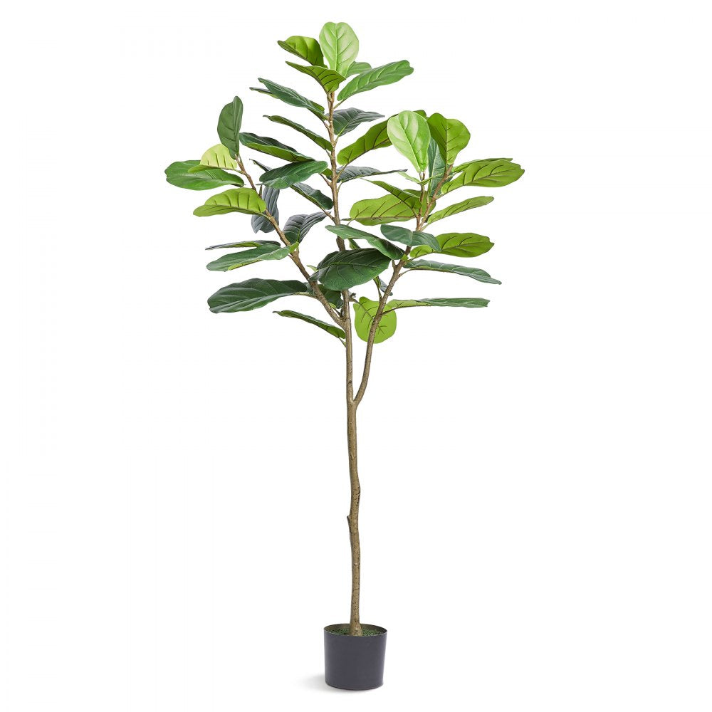 VEVOR Artificial Harp Tree, 6 FT Tall Faux Tulip Plant, PE Material & Anti-Tip Tilt Protection Low-Maintenance Plant, Lifelike Green Fake Potted Tree for Home Office Warehouse Decor Indoor Outdoor 