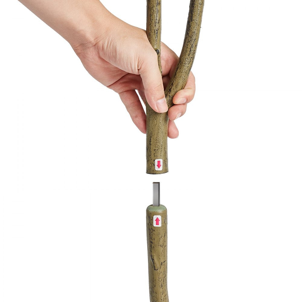 VEVOR Artificial Harp Tree, 6 FT Tall Faux Tulip Plant, PE Material & Anti-Tip Tilt Protection Low-Maintenance Plant, Lifelike Green Fake Potted Tree for Home Office Warehouse Decor Indoor Outdoor 