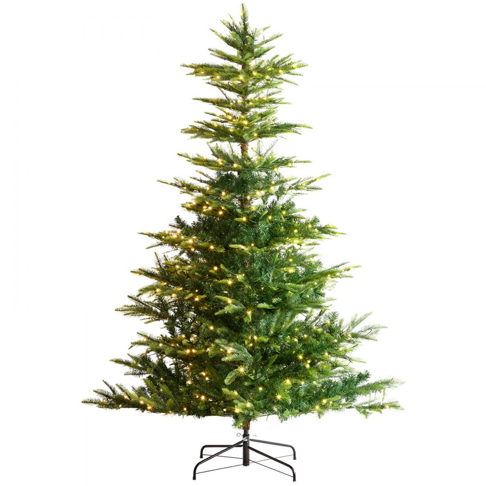 VEVOR Christmas Tree 6.5ft Prelit Artificial Tree with 350 White LEDs 900 Tips 