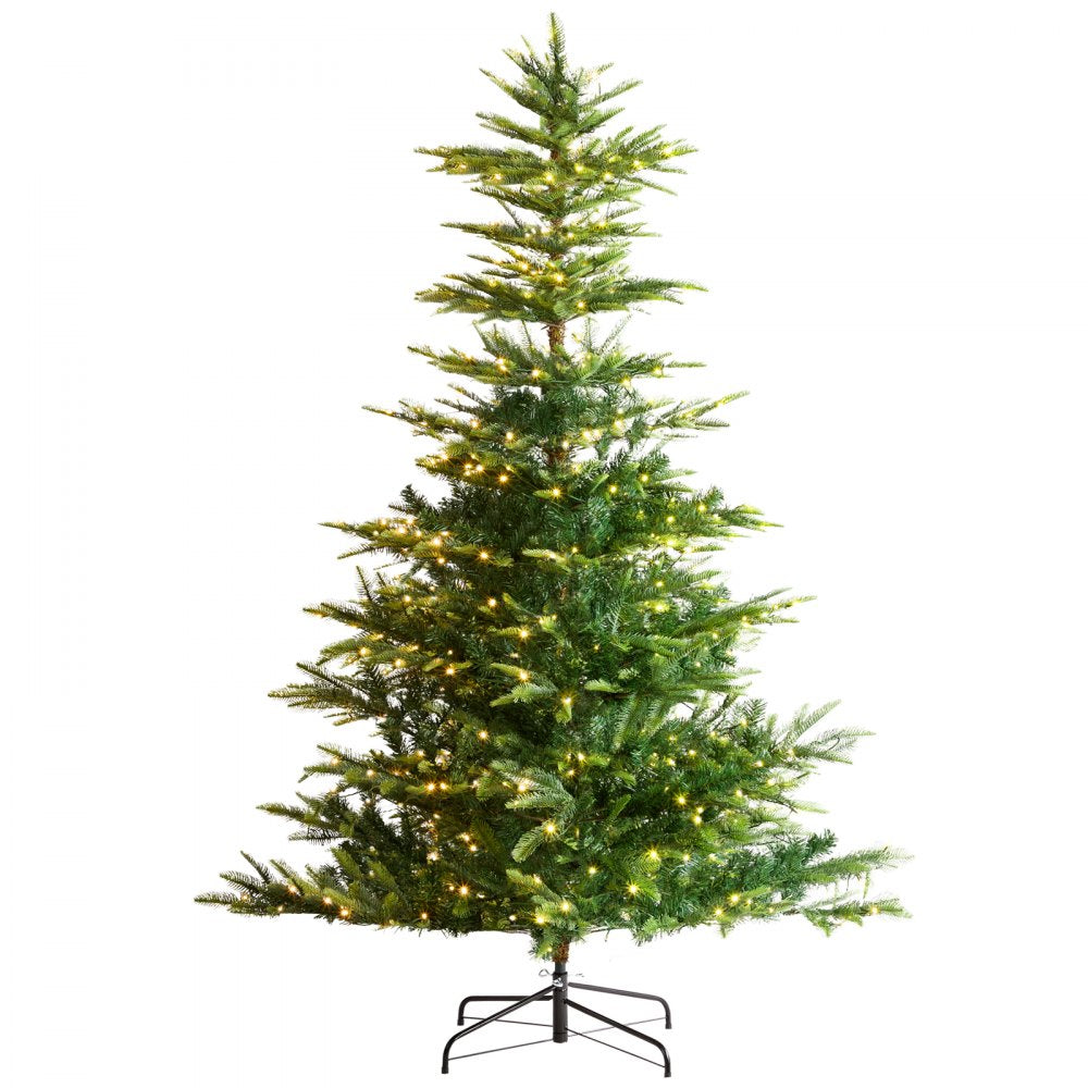 VEVOR Christmas Tree 6.5ft Prelit Artificial Tree with 350 White LEDs 900 Tips 