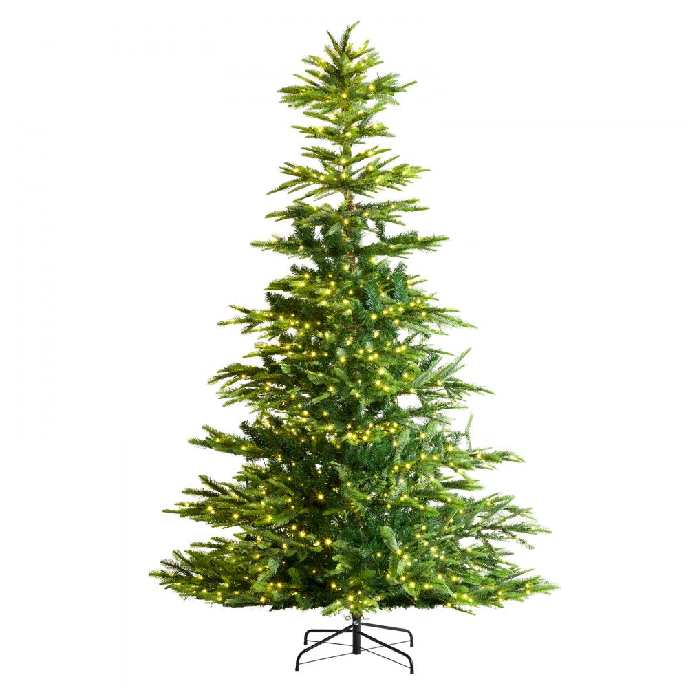 VEVOR Christmas Tree 7.5ft Prelit Artificial Tree with 700 White LEDs 1319 Tips 