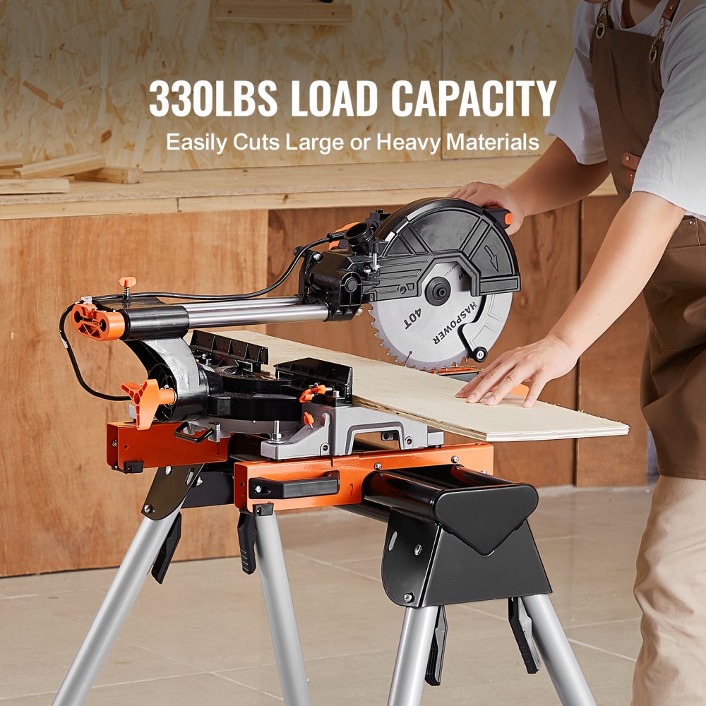 VEVOR Miter Saw Stand 330lbs Load Capacity Steel 29.1"-32.9" Adjustable Height 