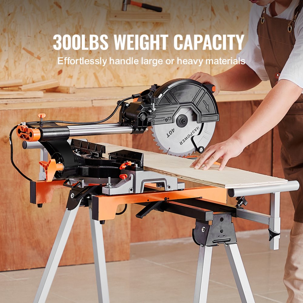 VEVOR Miter Saw Stand 300lbs Load Capacity Steel Collapsible Stand for Miter Saw 