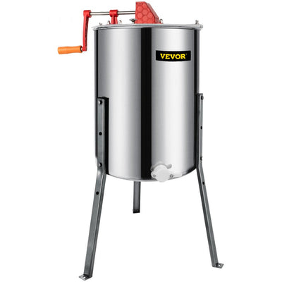 VEVOR Manual Honey Extractor Separator 4 Frame Stainless Steel Honeycomb Drum Spinner Crank Beekeeping Equipment Apiary Centrifuge Equipment 