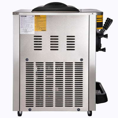 VEVOR Commercial Ice Cream Maker, 22-30L/H Yield, 2350W Countertop Soft Serve Machine with 2x6L Hopper 2L Cylinder LCD Panel Puffing Shortage Alarm, Frozen Yogurt Maker for Restaurant Snack Bar, Silve 