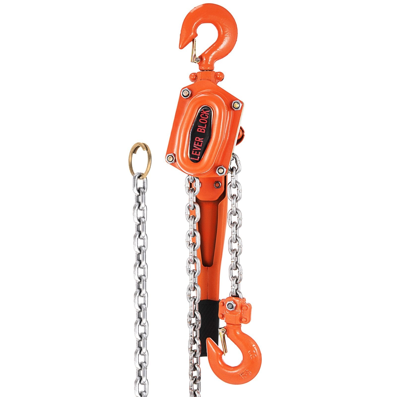VEVOR Lever Chain Hoist, 0.75Ton 1650lbs Capacity Ratchet Puller with 10FT Max. Lifting Height, Come Along 2 Heavy Duty Steel Hooks, Manual Handling Tool for Cargo Moving in Construction, Warehouse 