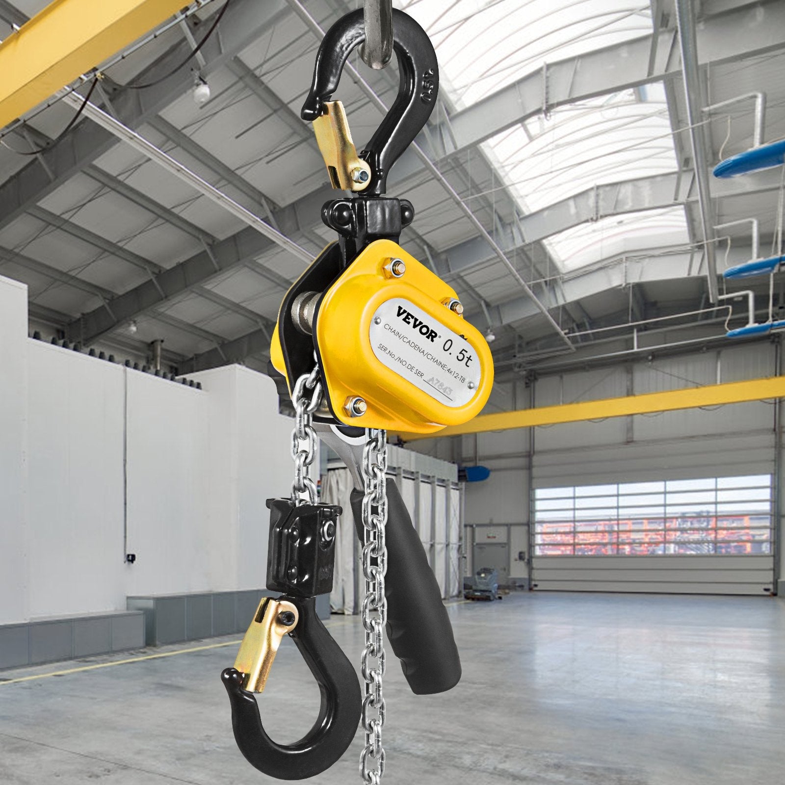VEVOR 0.5T Lever Block Chain Hoist 3M 10Ft Chain Hoist Alloy Steel G80 Chain Ratchet Lever Hoist with Hook (0.5T 10 Ft) 