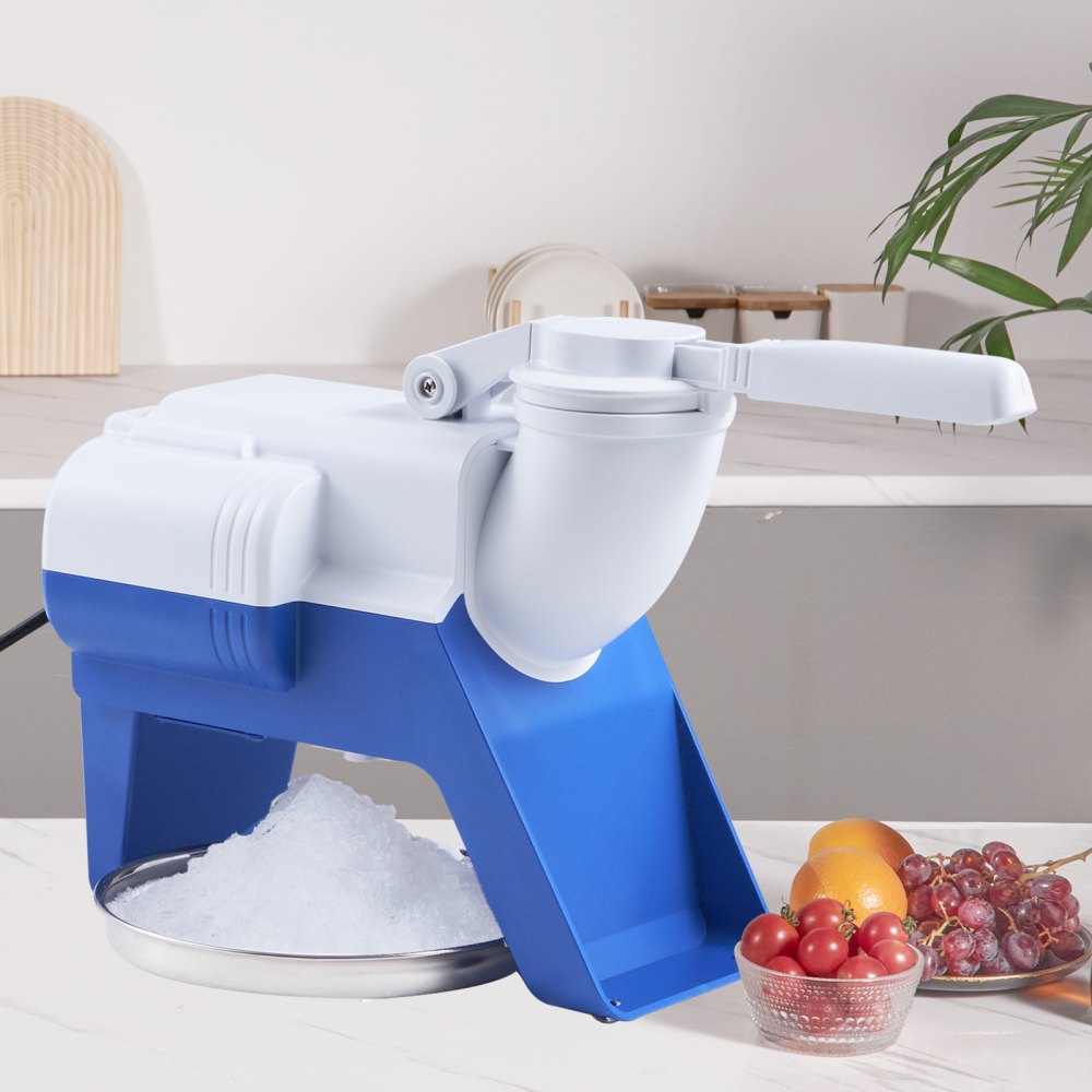 VEVOR Ice Crushers Machine, 176lbs Per Hour Electric Snow Cone Maker with 2 Blades, Shaved Ice Machine, 220W Ice Shaver Machine for Margaritas, Home and Commercial Use, White 