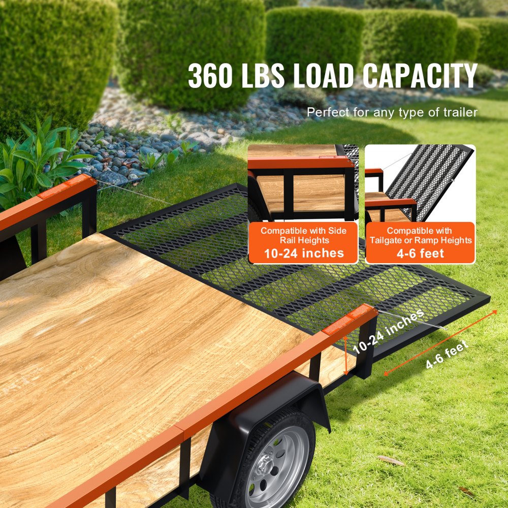VEVOR 2-Sided Trailer Tailgate Lift Assist, 360 lbs Load Capacity, Compatible with Open Utility Trailer Tailgate and Ramp, with 10 to 24 Inch Heights Side Rail and 4 to 6 Feet Height Tail Gate or Ramp 
